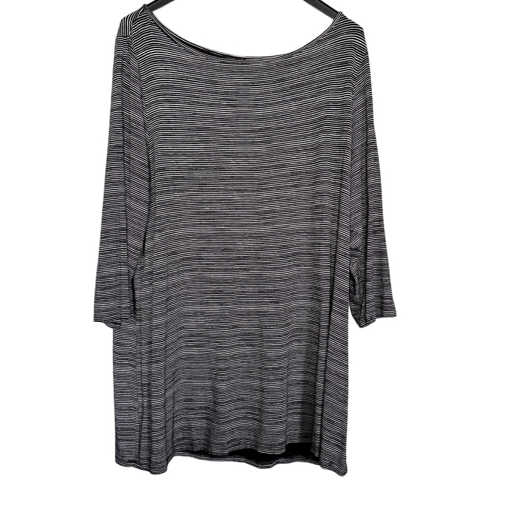 J. Jill Women’s Sz XL Wearever Collection Black White  3/4 Sleeve Tunic Top